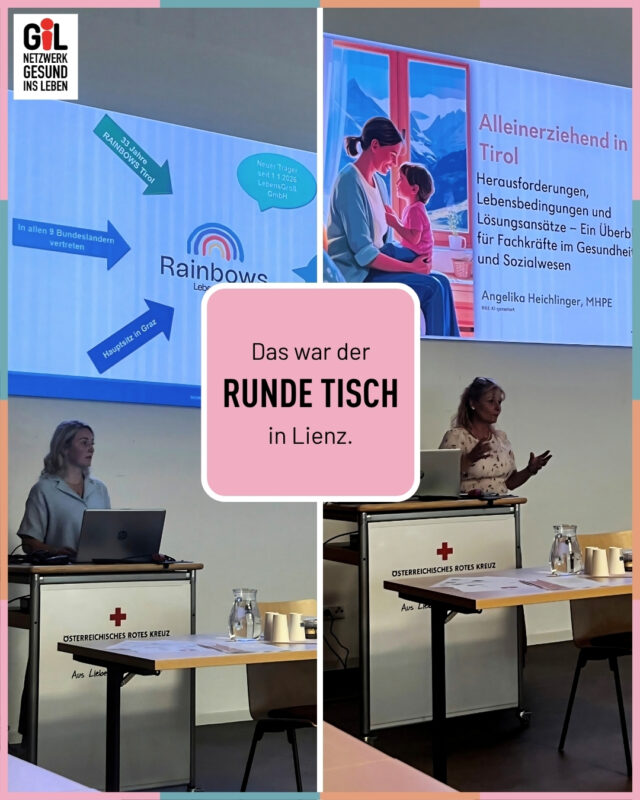 🔸🔸 𝐃𝐚𝐬 𝐰𝐚𝐫 𝐝𝐞𝐫 𝐑𝐮𝐧𝐝𝐞 𝐓𝐢𝐬𝐜𝐡 𝐢𝐧 𝐋𝐢𝐞𝐧𝐳 🔸🔸
Wie erleben Alleinerziehende ihren Alltag in Osttirol? Welche Herausforderungen gibt es – und vor allem: Welche Unterstützung braucht es?
Bei unserem Runden Tisch in Lienz stand genau dieser Austausch im Mittelpunkt. Gemeinsam haben wir aktuelle Einblicke aus dem Netzwerk Gesund ins Leben geteilt, über die Lebensrealitäten und Lösungswege für Alleinerziehende gesprochen und uns damit beschäftigt, wie Säuglinge und Kleinkinder Trennungssituationen erleben und was ihnen dabei hilft.
Danke an alle, die dabei waren, ihre Erfahrungen eingebracht und den Nachmittag mitgestaltet haben. 🤝💛
Ein besonderer Dank gilt Angelika Heichlinger vom GiL-Team und Nadine Lukasser von @rainbows_lebensgross für die wertvollen Impulse – und natürlich allen Teilnehmer:innen für den offenen und bereichernden Austausch.
Denn gute Unterstützung beginnt mit Zuhören, Vernetzen und gemeinsam Lösungen entwickeln.
@roteskreuzosttirol 
#GesundInsLeben #RunderTisch #Lienz #Osttirol #Alleinerziehend #Familienbegleitung #Vernetzung #Austausch #FrüheHilfen