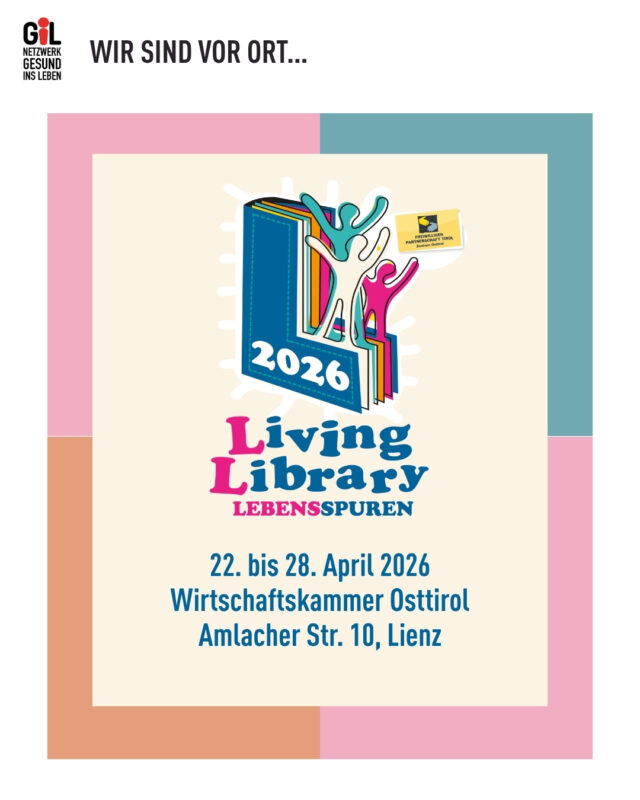 📚 𝑳𝒊𝒗𝒊𝒏𝒈 𝑳𝒊𝒃𝒓𝒂𝒓𝒚 📚
Im Zuge der Freiwilligenwoche vom 22.04. – 28.04.26 initiiert das Freiwilligenzentrum Osttirol eine Lebende Bücherei – Lebensspuren. Hierzu darf auch unsere Familienbegleiterin und erfahrene Hebamme Angelika Heichlinger zum Thema „Ins Leben hinein“ von den besonderen Momenten und Herausforderungen rund um die Geburt erzählen: 
🟠 𝟐𝟐. 𝐀𝐩𝐫𝐢𝐥 𝟐𝟎𝟐𝟔 𝟏𝟏:𝟎𝟎 – 𝟏𝟐:𝟑𝟎 𝐔𝐡𝐫
🟠 𝟐𝟕. 𝐀𝐩𝐫𝐢𝐥 𝟐𝟎𝟐𝟔 𝟏𝟕:𝟎𝟎 – 𝟏𝟖:𝟑𝟎 𝐔𝐡𝐫
🟠 𝟐𝟖. 𝐀𝐩𝐫𝐢𝐥 𝟐𝟎𝟐𝟔 𝟏𝟎:𝟎𝟎 – 𝟏𝟏:𝟑𝟎 𝐔𝐡𝐫
Wir freuen uns auf euer Kommen. 
#netzwerkgesundinsleben #freiwilligenwoche #livinglibrary #hebammenwissen #lienz